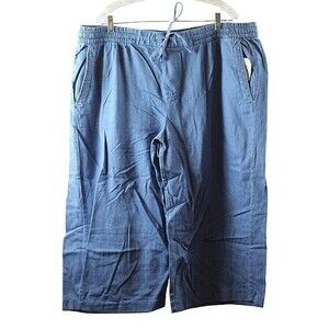 Old Navy Blue Denim Women's Cropped Pants Elastic Waist Drawstring Tie 22 055